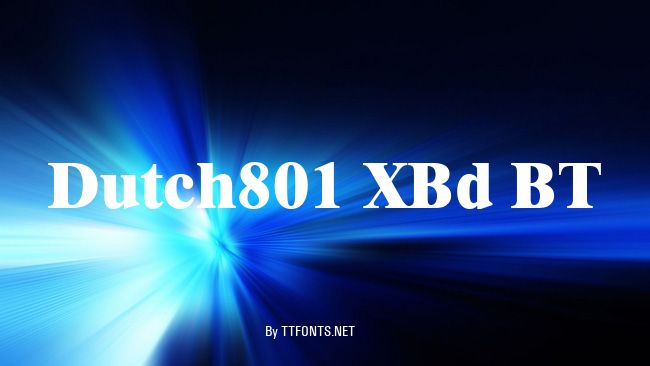 Dutch801 XBd BT example